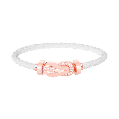 Miro CHANCE LARGE 8 FIGURE BUCKLE HALF DIAMOND BRACELET ROSE GOLD