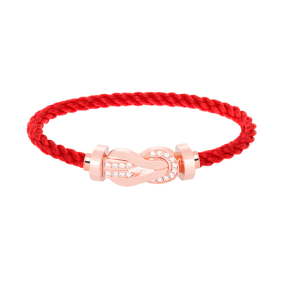 Miro CHANCE LARGE 8 FIGURE BUCKLE HALF DIAMOND BRACELET ROSE GOLD