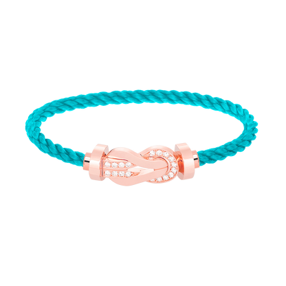 Miro CHANCE LARGE 8 FIGURE BUCKLE HALF DIAMOND BRACELET ROSE GOLD