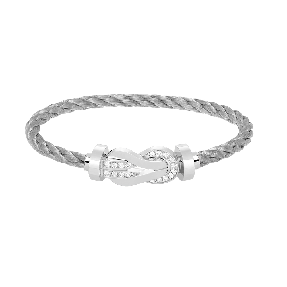 Miro CHANCE LARGE 8 FIGURE BUCKLE HALF DIAMOND BRACELET SILVER