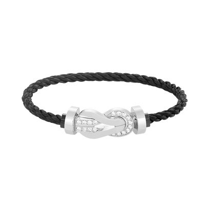 Miro CHANCE LARGE 8 FIGURE BUCKLE HALF DIAMOND BRACELET SILVER
