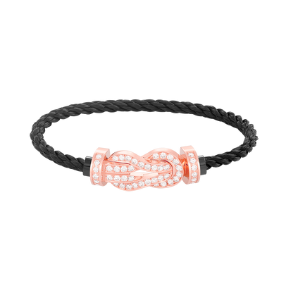 Miro CHANCE LARGE 8 FIGURE BUCKLE FULL DIAMOND BRACELET ROSE GOLD