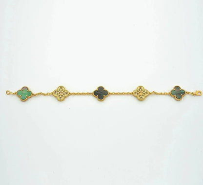 [Miro ]New CLOVER 5 MOTIF GRAY MOP BRACELET COLLECTION