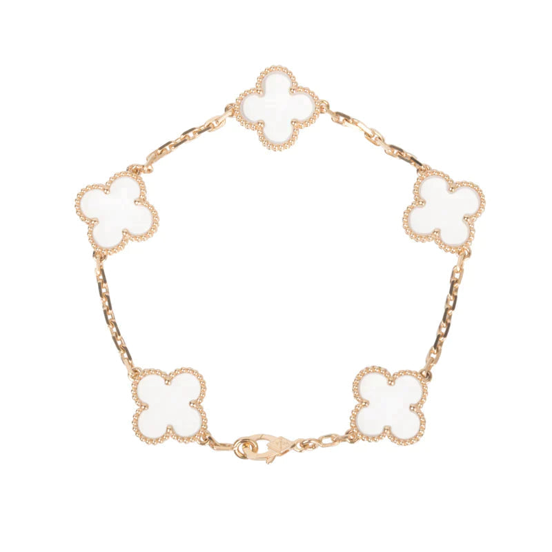 [Miro ]New CLOVER 5 MOTIF ROCK CRYSTAL BRACELET