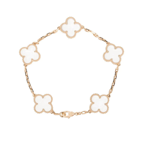 [Miro ]New CLOVER 5 MOTIF ROCK CRYSTAL BRACELET