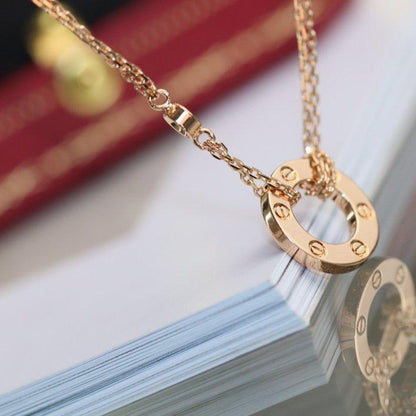 Miro LOVE NECKLACE ADJUSTABLE ROSE GOLD 2 DIAMOND