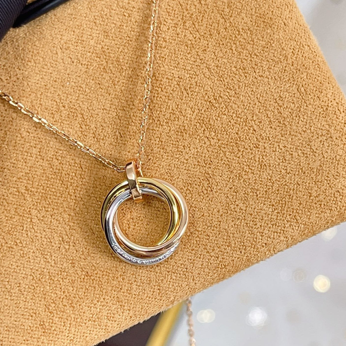 Miro TRINITY NECKLACE SILVER GOLD PINK GOLD DIAMONDS