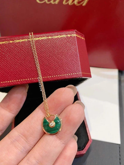 Miro AMULETTE ROSE GOLD MALACHITE NECKLACE