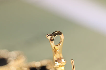 Miro CLOVER EARRINGS GOLD ONYX MOP 3 MOTIF