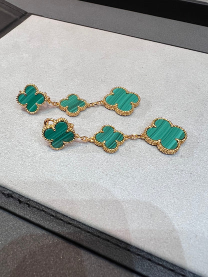 Miro CLOVER MALACHITE 3 MOTIFS GOLD