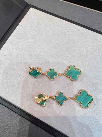 Miro CLOVER MALACHITE 3 MOTIFS GOLD