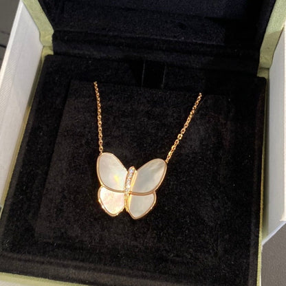 Miro BUTTERFLY GOLD MOP DIAMOND NECKLACE