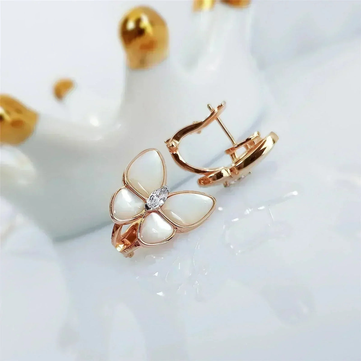 Miro BUTTERFLY MOP DIAMOND EARRINGS