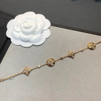 Miro STAR AND SUN 4 MOTIFS GOLD DIAMONDS BRACELET