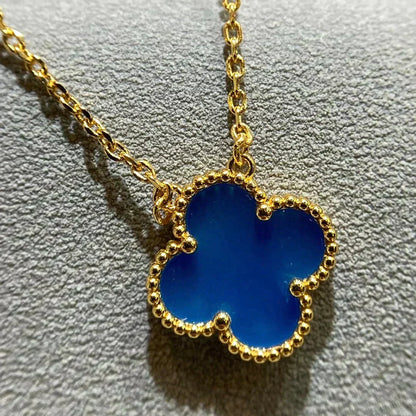 Miro CLOVER 15MM BLUE AGATE NECKLACE