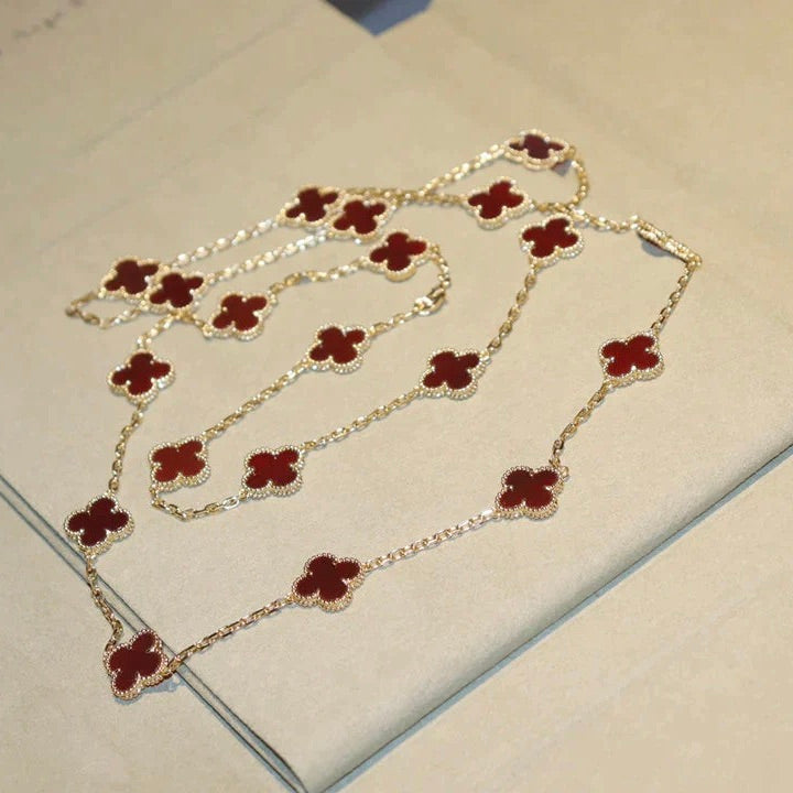 Miro CLOVER 20 MOTIFS CARNELIAN NECKLACE