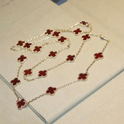 Miro CLOVER 20 MOTIFS CARNELIAN NECKLACE