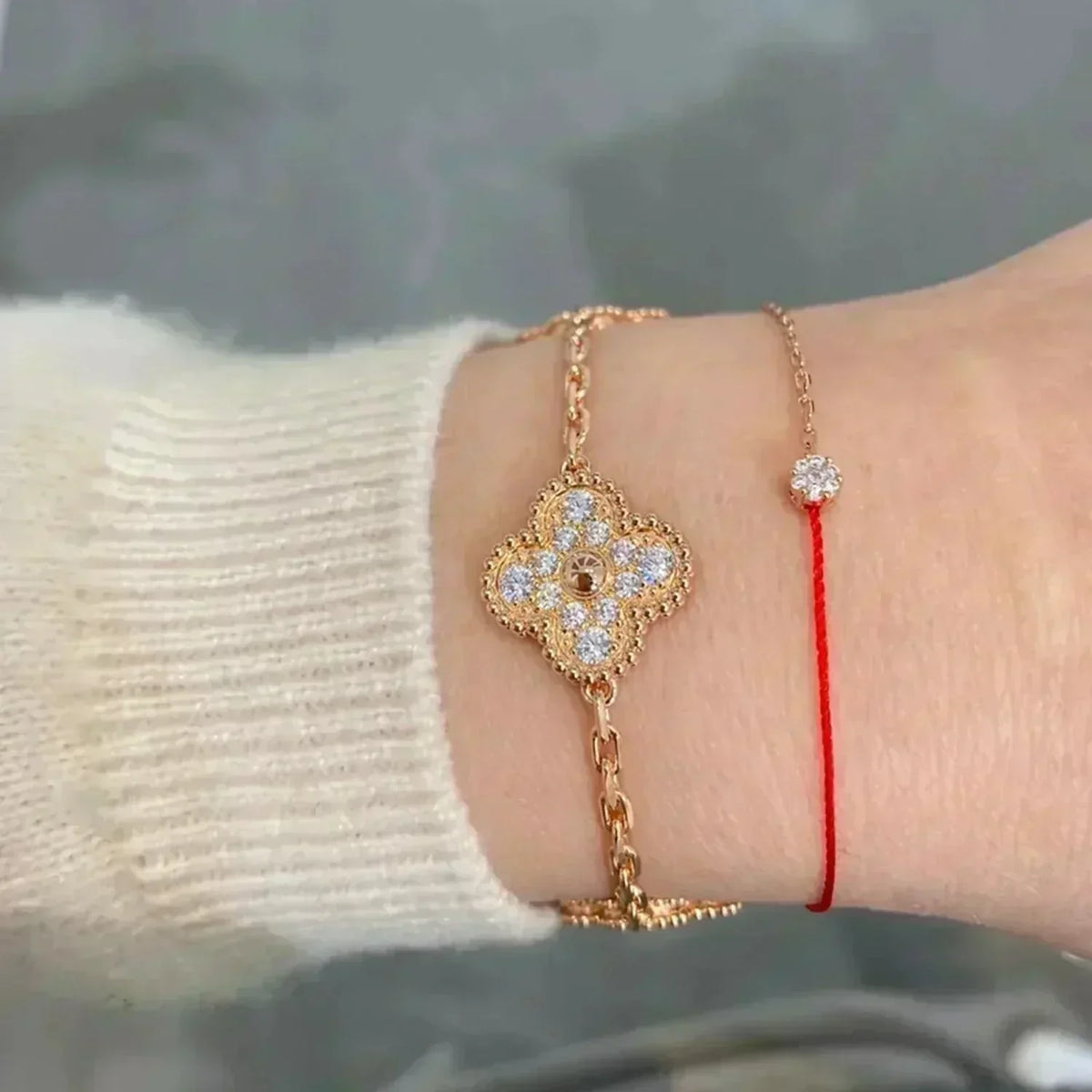 [Miro ] New  CLOVER 5 MOTIF FULL DIAMOND BRACELET COLLECTION