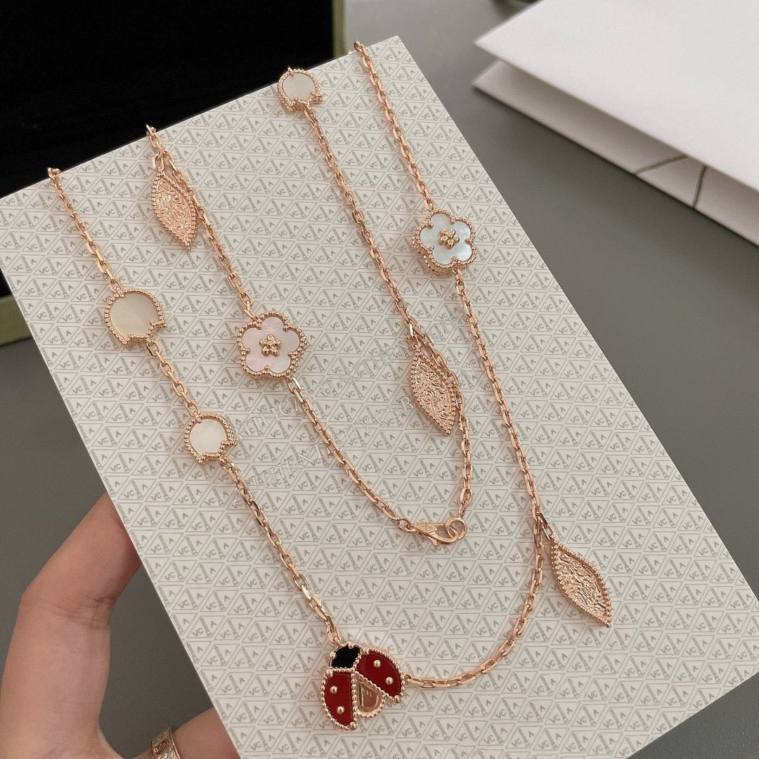 Miro LUCKY SPRING 15 MOTIFS ROSE GOLD NECKLACE