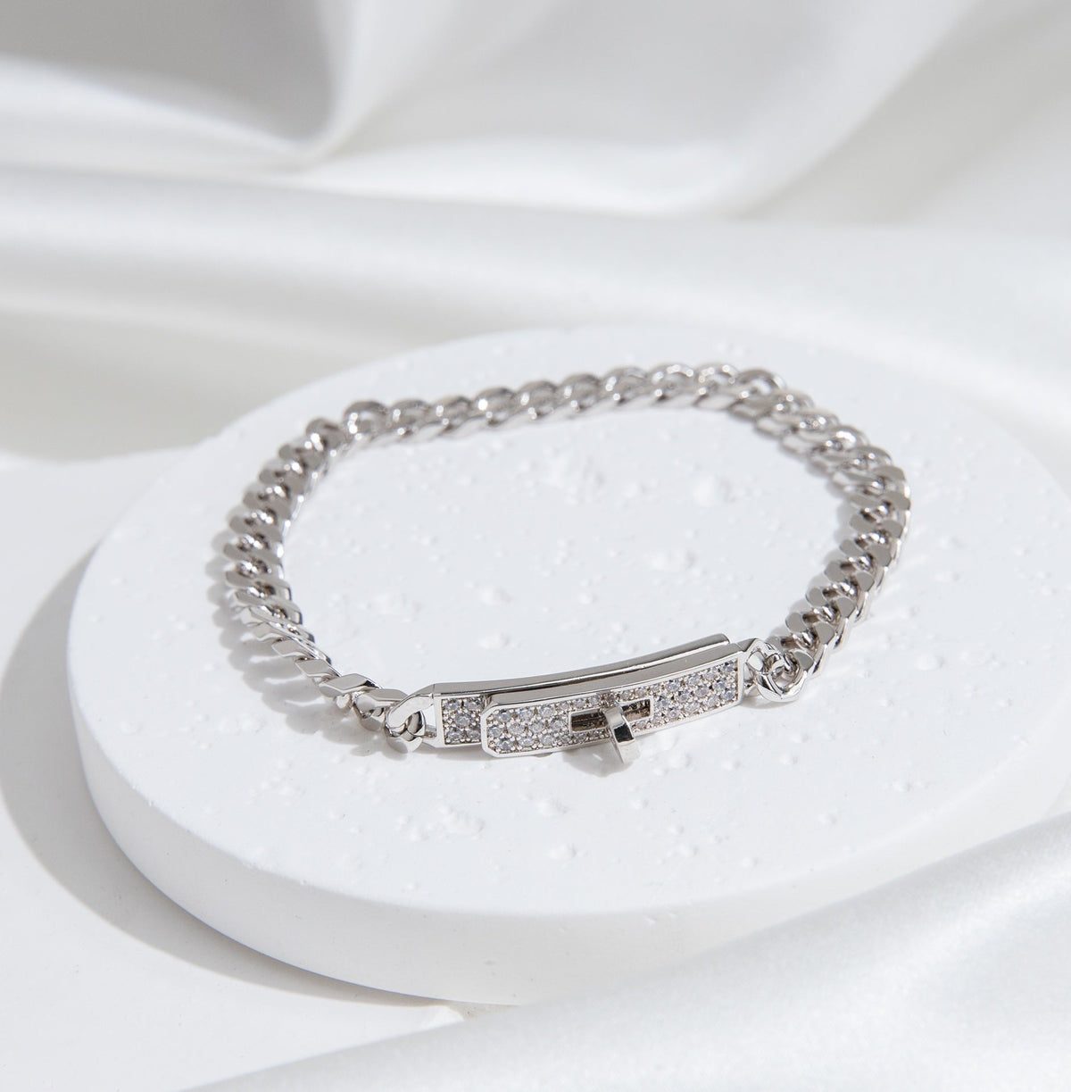 Miro KELLY CHAIN SILVER DIAMOND BRACELET