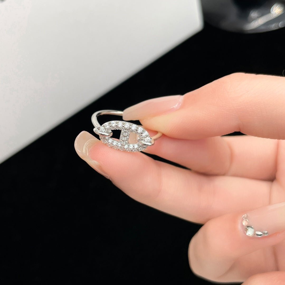 Miro RONDE SMALL SILVER DIAMOND RING