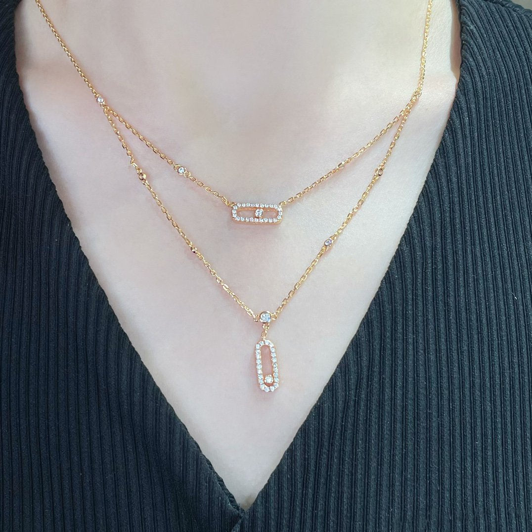 [Miro ]MOVE 2 ROW DIAMOND NECKLACE