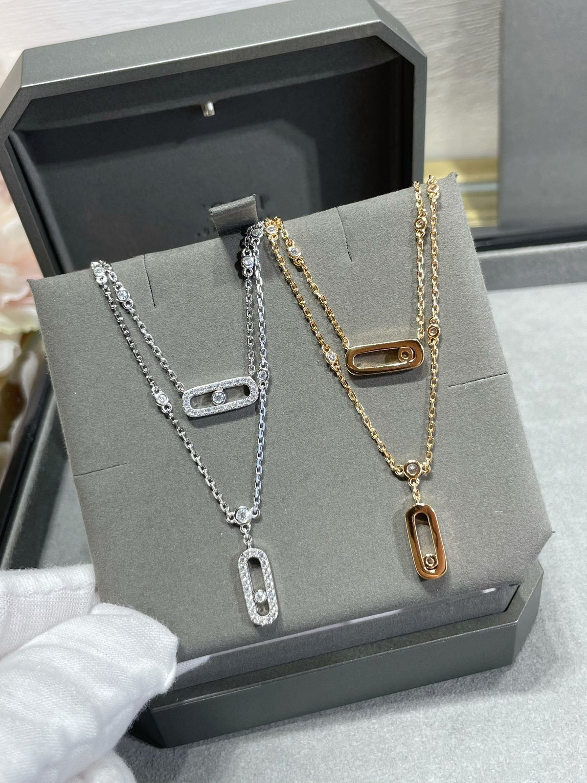[Miro ]MOVE 2 ROW DIAMOND NECKLACE
