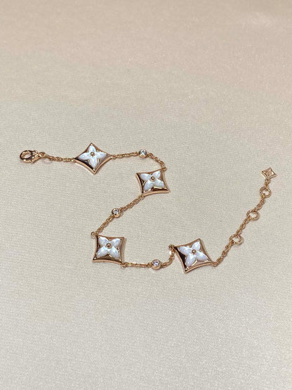 Miro STAR 4 MOTIF MOP DIAMOND PINK GOLD BRACELET