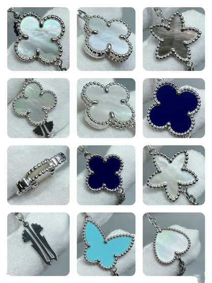 Miro LUCKY CLOVER SILVER 11 MOTIF NECKLACE