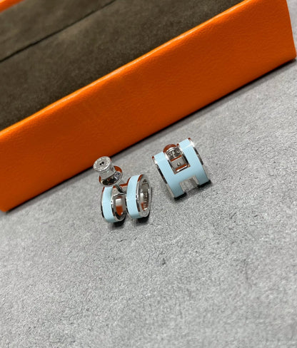 Miro POP H SKY BLUE STUD EARRINGS