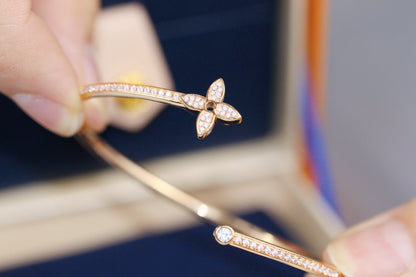 Miro IDYLLE PINK GOLD OPEN BRACELET DIAMOND PAVED