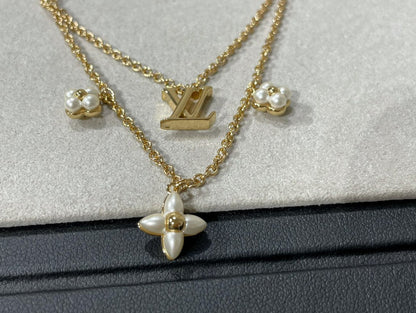 Miro FLOWERGRAM GOLD MOP DOUBLE ROW NECKLACE
