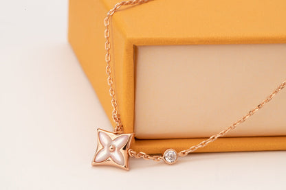 Miro STAR PINK MOP 1 DIAMOND PINK GOLD NECKLACE