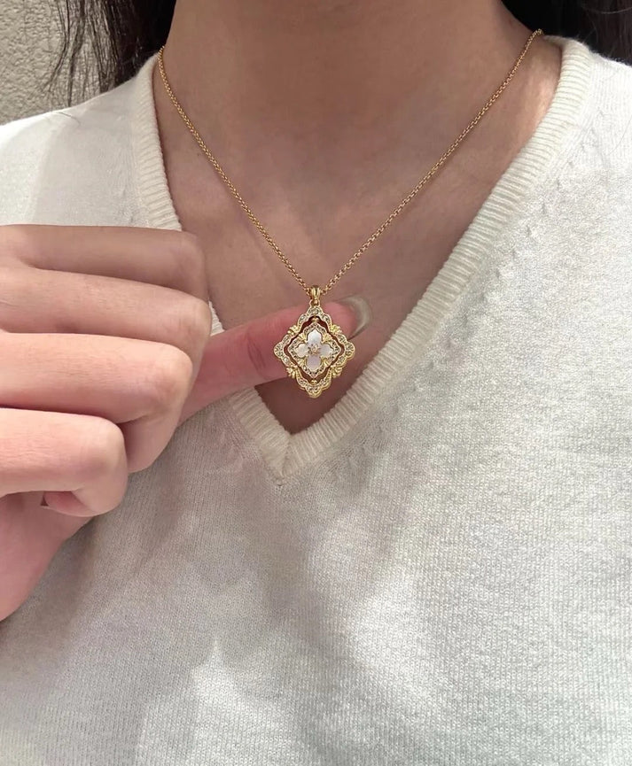 [Miro] B.C.L ENAMEL ROTATING SINGLE-DIAMOND NECKLACE£¨Various colors£©