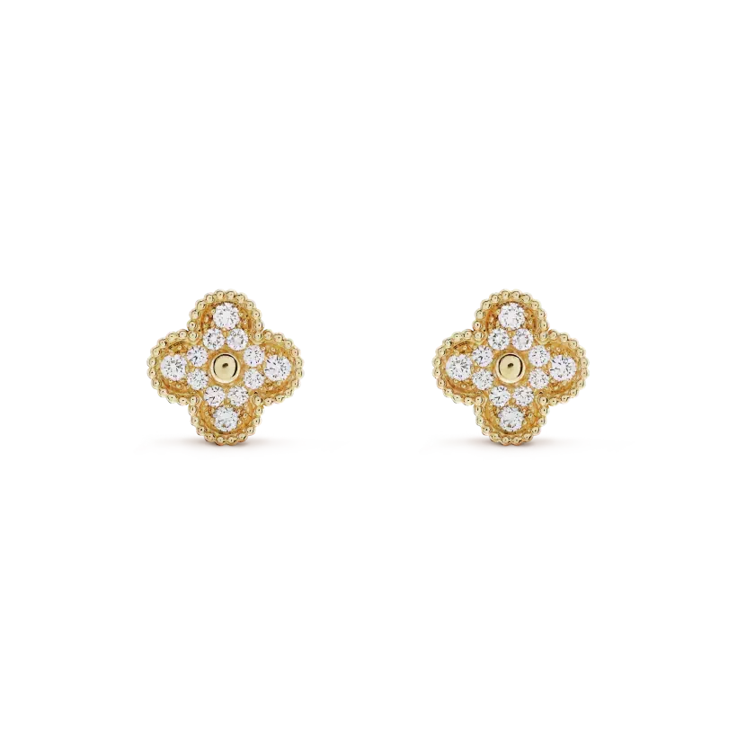 Miro CLOVER MEDIUM 1 MOTIFS フルダイヤモンドイヤリング