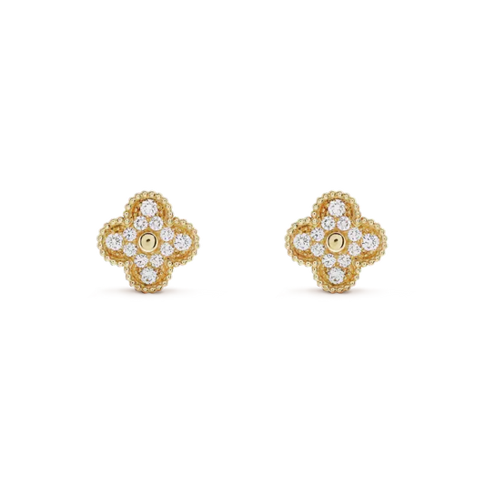 Miro CLOVER MEDIUM 1 MOTIFS FUll DIAMOND EARRINGS