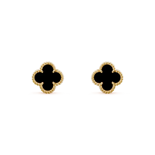 Miro CLOVER MINI 9.5MM BLACK MOP EARRINGS
