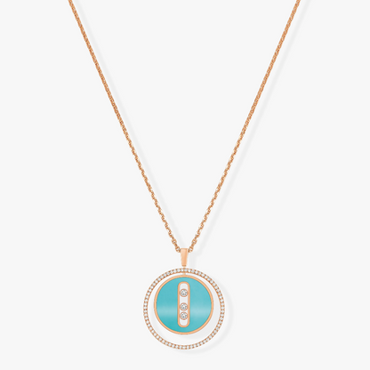 [Miro ]Miro  MOVE 3 DIAMONDS TURQUOISE PINK GOLD DIAMOND NECKLACE