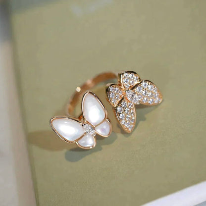 Miro TWIN BUTTERFLY DIAMOND MOP RING