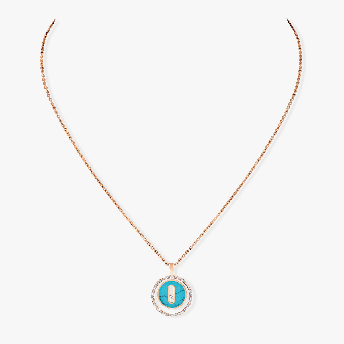 [Miro ]Miro  MOVE 1 DIAMOND TURQUOISE PINK GOLD DIAMOND NECKLACE