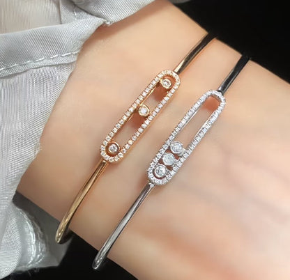 [Miro ]Move Pavé Diamond Bangle Bracelet M