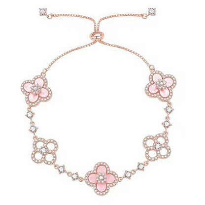 Miro CLOVER 5 MOTIF PINK BLUE RED WHITE BRACELET