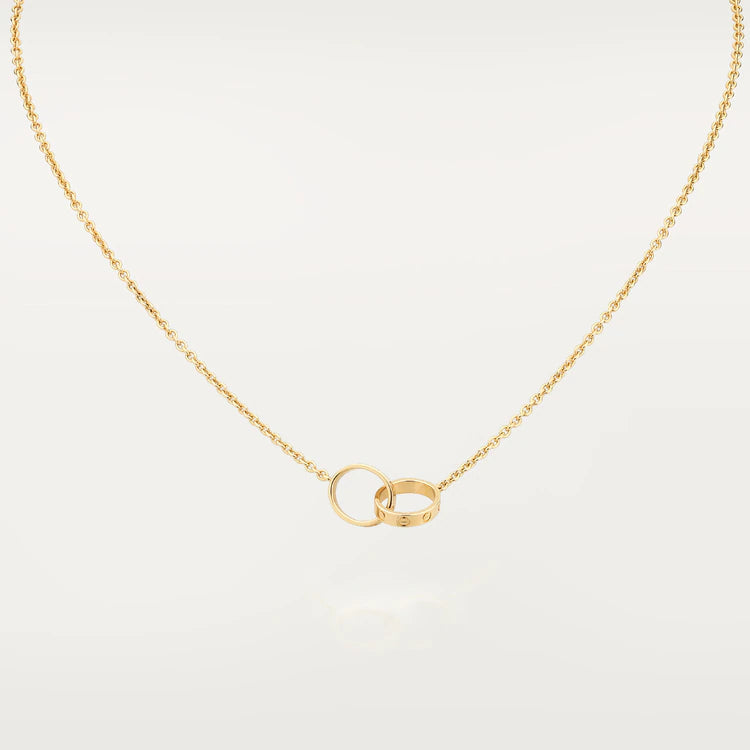 Miro LOVE NECKLACE DOUBLE RING GOLD