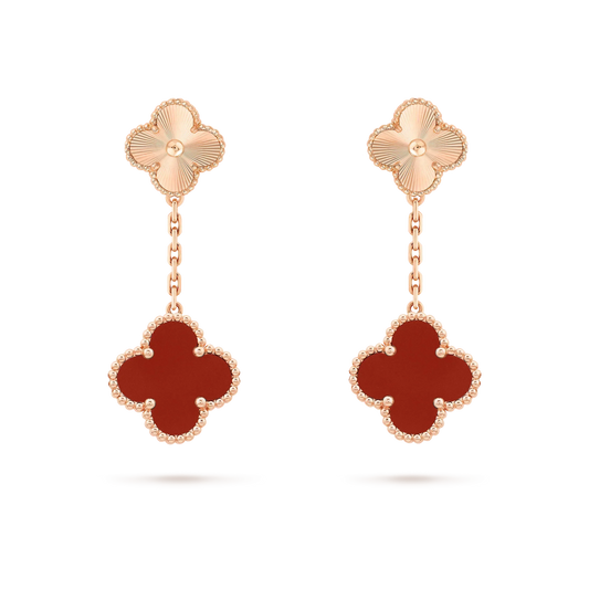 Miro CLOVER 2 MOTIF  LASER CARNELIAN EARRINGS