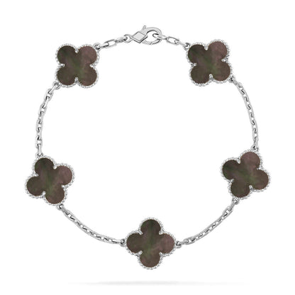 [Miro ]New CLOVER 5 MOTIF GRAY MOP BRACELET COLLECTION