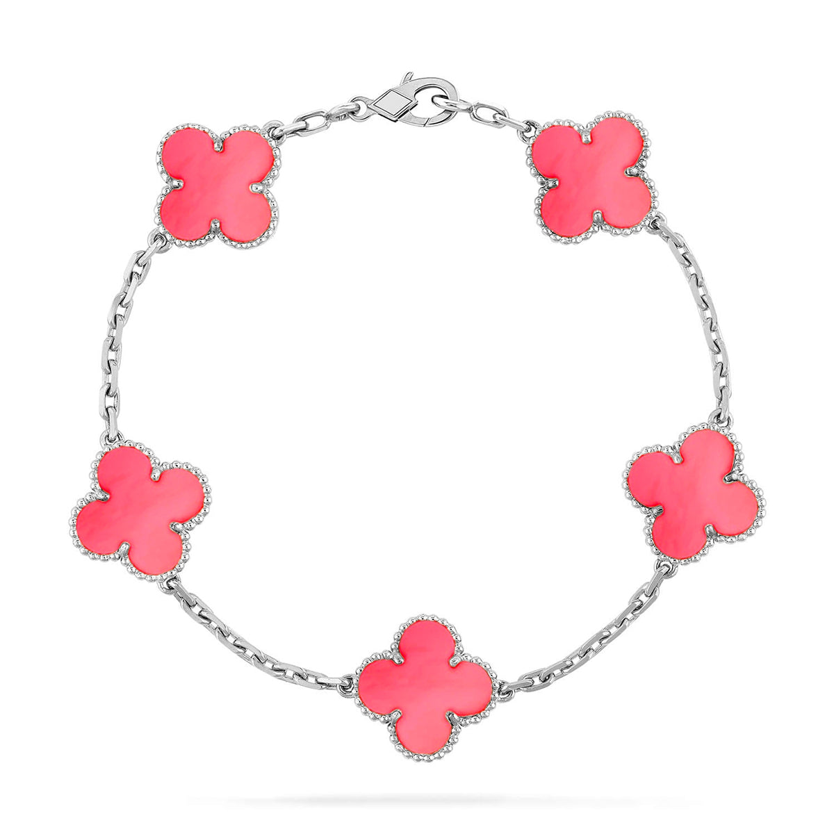 [Miro ]New  CLOVER 5 MOTIFS  PINK MOP BRACELET COLLECTION