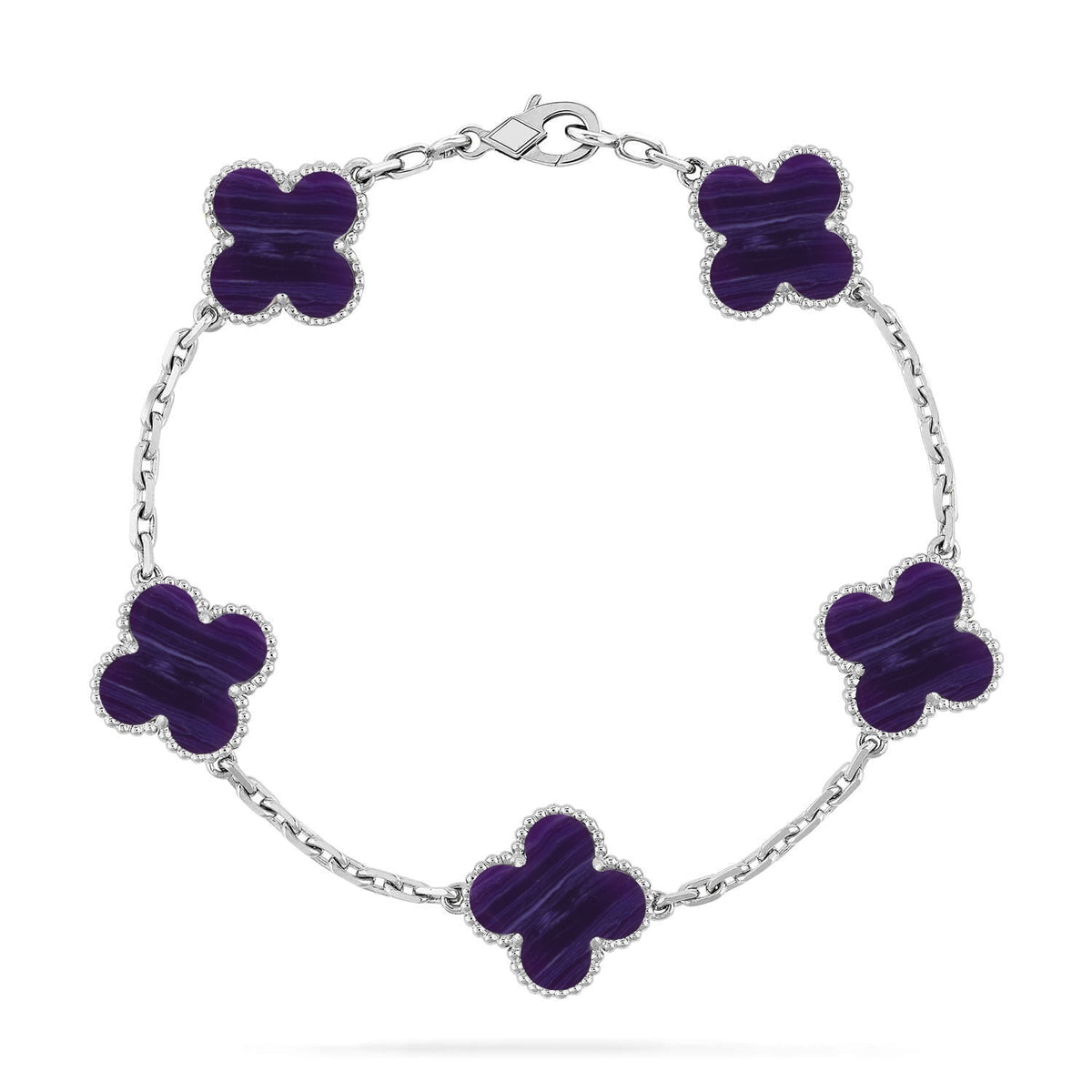 [Miro ]New CLOVER 5 MOTIF PURPLE STRIPES BRACELET COLLECTION