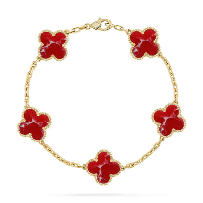 [Miro ]New CLOVER 5 MOTIF RED PATTERN BRACELET COLLECTION