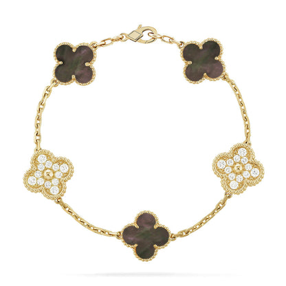 [Miro ]New CLOVER 5 MOTIF GRAY MOP BRACELET COLLECTION