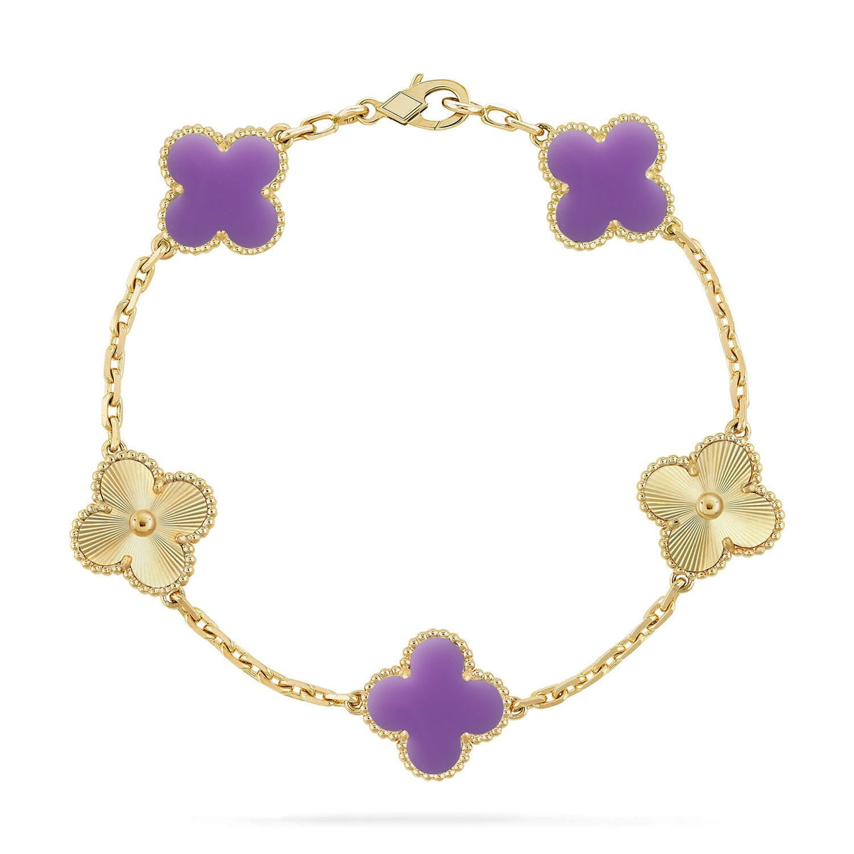 [Miro ]New CLOVER 5 MOTIF LIGHT PURPLE BRACELET COLLECTION